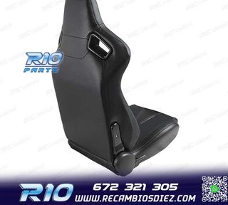 ASIENTO DEPORTIVO SEMI BAQUET ESTILO RS CUERO NEGRO