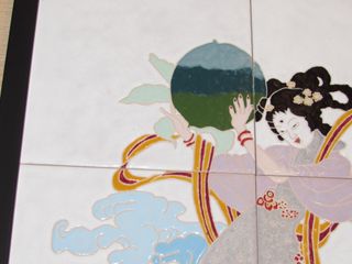 6 azulejos relieve Diosa mitología oriental china