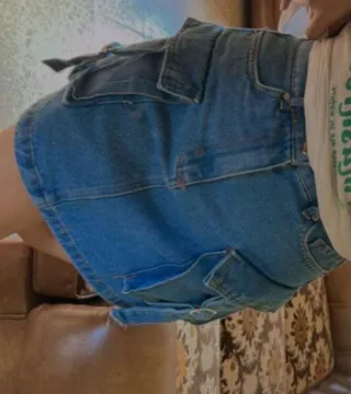 Minifalda vaquera cargo S