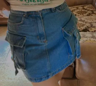 Minifalda vaquera cargo S