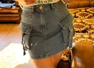 Minifalda vaquera cargo S