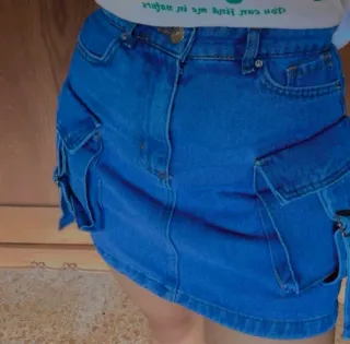 Minifalda vaquera cargo S