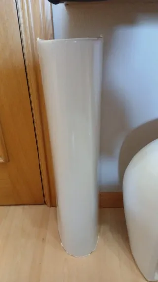 Lavabo de porcelana blanco con pedestal