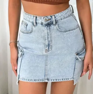 Minifalda vaquera cargo