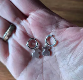 Pendientes Tous Oso Rosa y Plata