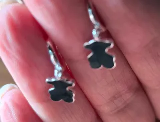 Pendientes Tous Oso Rosa y Plata