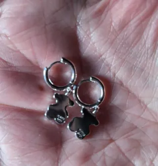 Pendientes Tous Oso Rosa y Plata