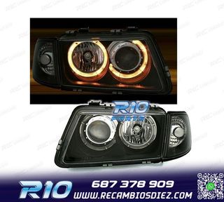 FAROS AUDI A3 8L 96-00 OJOS ANGEL FONDO NEGRO H7