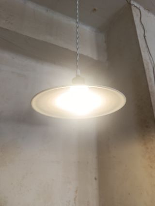 Lámpara techo plato opalina francesa blanca