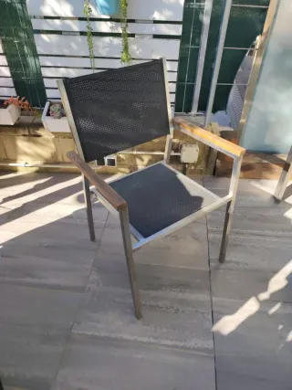 4 Sillas de Jardín Acero Inoxidable