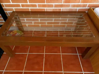 Mesa de centro madera y cristal
