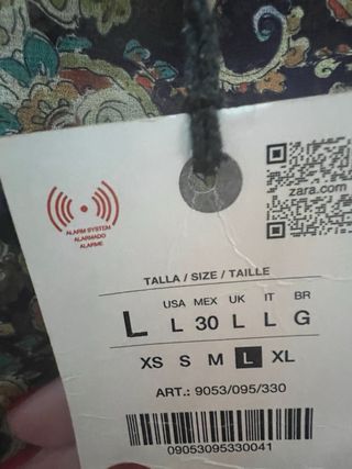 Falda Zara Estampada Paisley Talla L