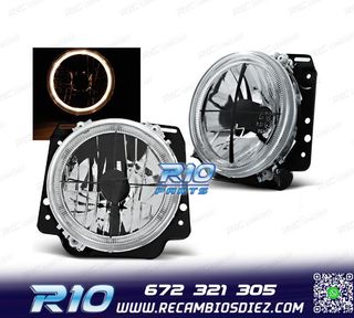 FAROS VOLKSWAGEN VW GOLF MK2 83-91 OJOS ANGEL FONDO CROMO