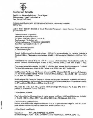 Solar en venta en Joc de la Bola - Camps d'Esports - Ciutat Jardí - Montcada en Lleida