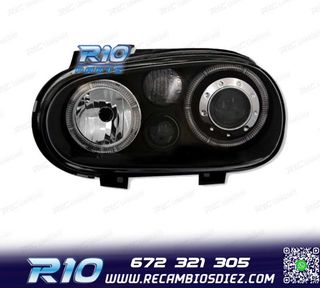 FAROS VOLKSWAGEN VW GOLF 4 OJOS ANGEL LOOK R32 FONDO NEGRO