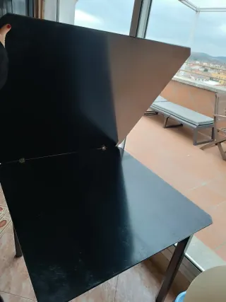 Mesa comedor extensible negra