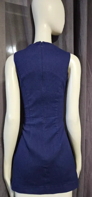 Vestito blu aderente corto donna taglia 42