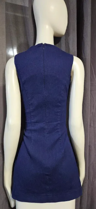 Vestito blu aderente corto donna taglia 42