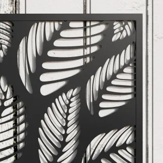 Jardinera Panel Privacidad Hojas Negro