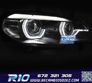 FAROS LED BMW X5 E70 07-13 OEM XENON OJOS ANGEL NEGRO