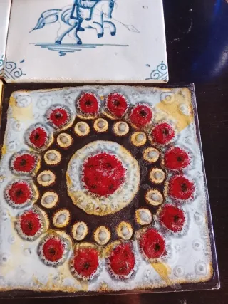 Lote 10 de azulejos antiguos decorados