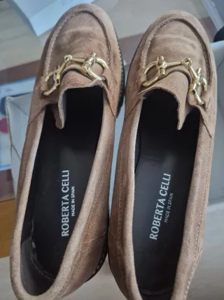 Mocasines Roberta Celli Marrones y Dorados