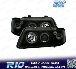 FAROS AUDI A3 8L 96-00 OJOS ANGEL FONDO NEGRO H1