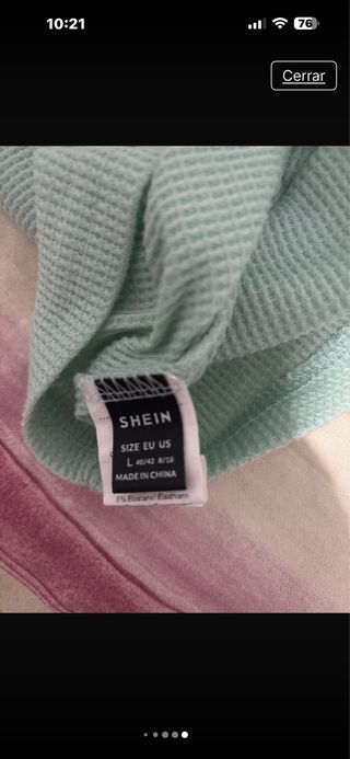 Camiseta verde ancha talla única