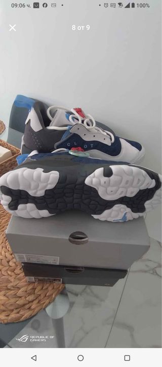 Jordan x CLOT Delta 2 Flint Azul Blanco
