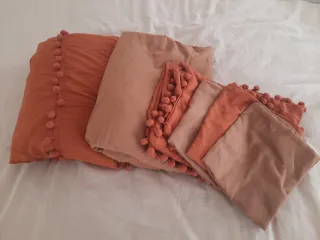 Juego Sábanas Cama 150 Beige/Naranja