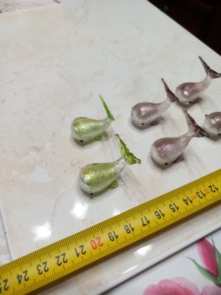 Murano balenottere foglia argento
