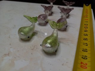 Murano balenottere foglia argento