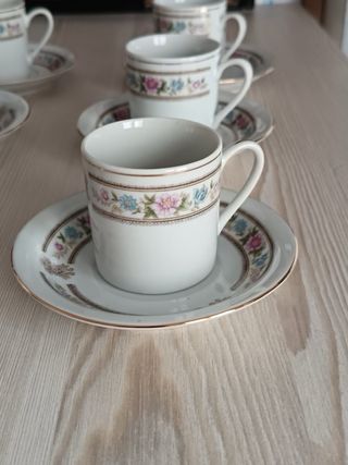 Conjunto 6 Tazas y 6 Platos Porcelana China