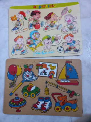 Puzzles de madera. Cada uno 3 eu. Los 8 a 20 eu