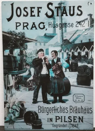 Reproducción Cartel Antiguo Josef Staus Pilsen