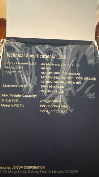 Colchón de aire Airefina eléctrico