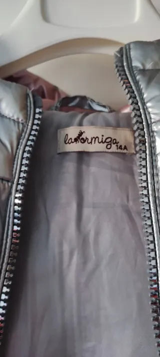 Anorak niña La Hormiga rosa y plateado