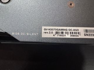 Tarjeta Gráfica Gigabyte RTX 3070 GAMING OC 8G