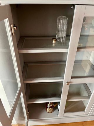 Vitrina y armario HAVSTA beige/gris con zócalo