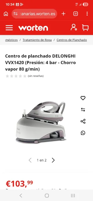 Centro de planchado Delonghi VVX1420