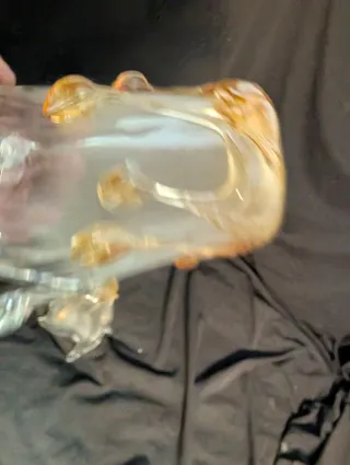 Coppia di tulipani in cristallo di Murano arancione