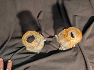 Coppia di tulipani in cristallo di Murano arancione