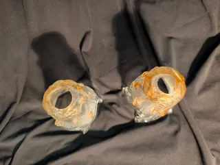 Coppia di tulipani in cristallo di Murano arancione