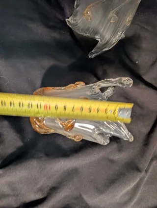 Coppia di tulipani in cristallo di Murano arancione