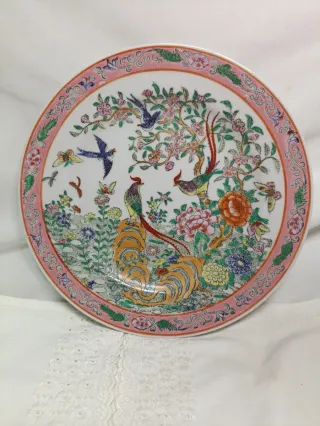 Plato decorativo Macau rosa.