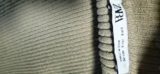 Vestito maglia costine collo alto beige S