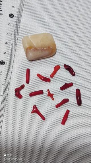 Lote Coral Rojo y Jaspe Amarillo.