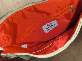 Borsetta Superga Beige con Dettagli rossi