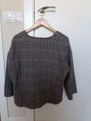 Chaqueta bolero  multicolor gris blanco granate