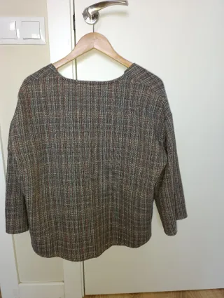 Chaqueta bolero  multicolor gris blanco granate